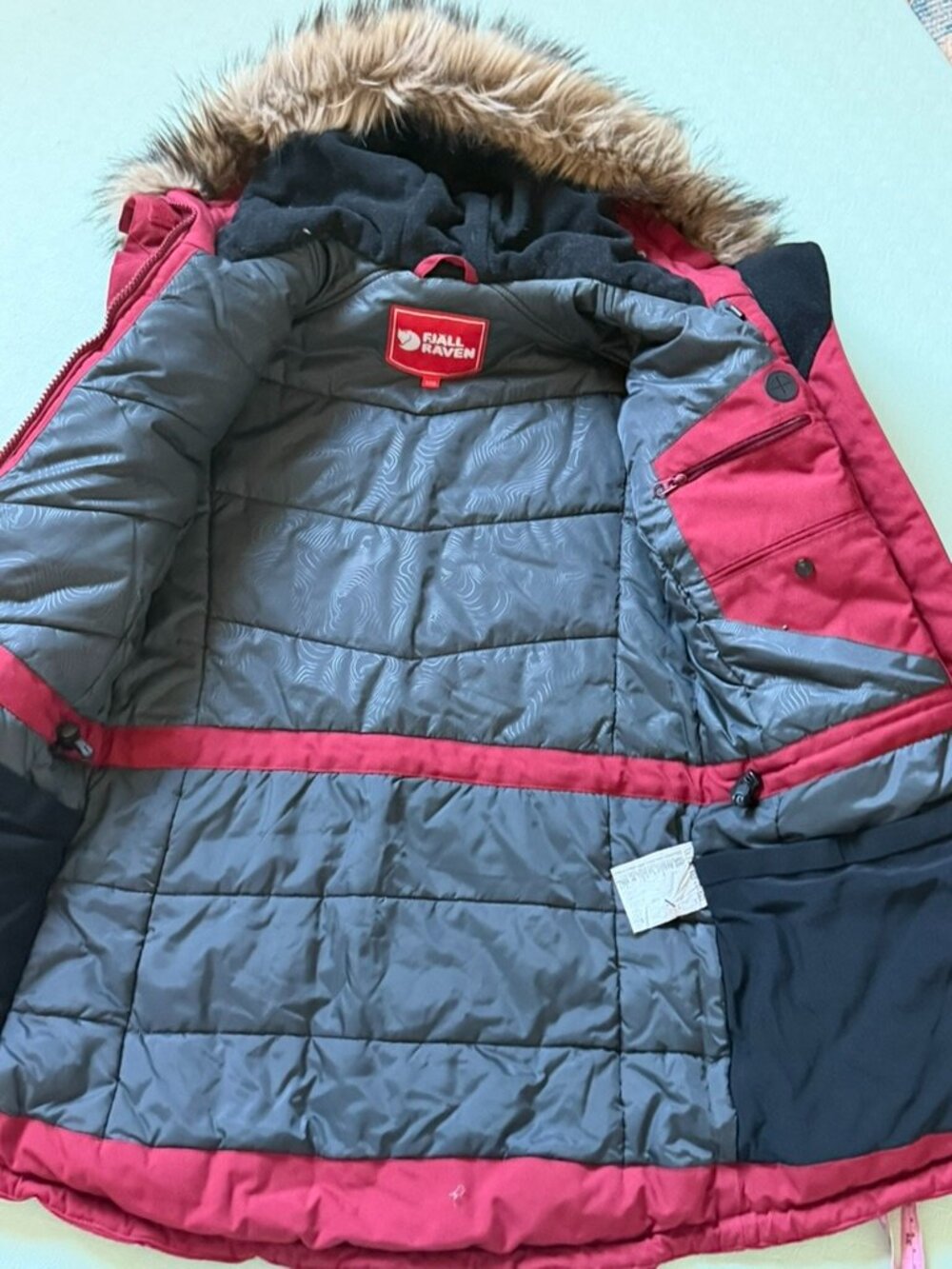 Fjallraven Nuuk Yupik Parka XXS Red Oak Fur Hood Winter Coat - Picture 10 of 16